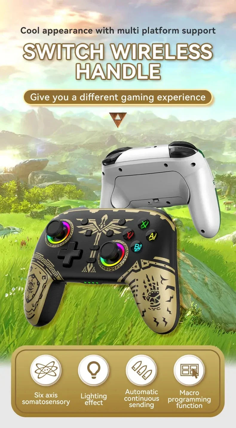 Wireless Pro Gamepad Controller for Nintendo Switch OLED/Lite & Elite – Bluetooth 6-Axis Joystick for PC & Steam Deck