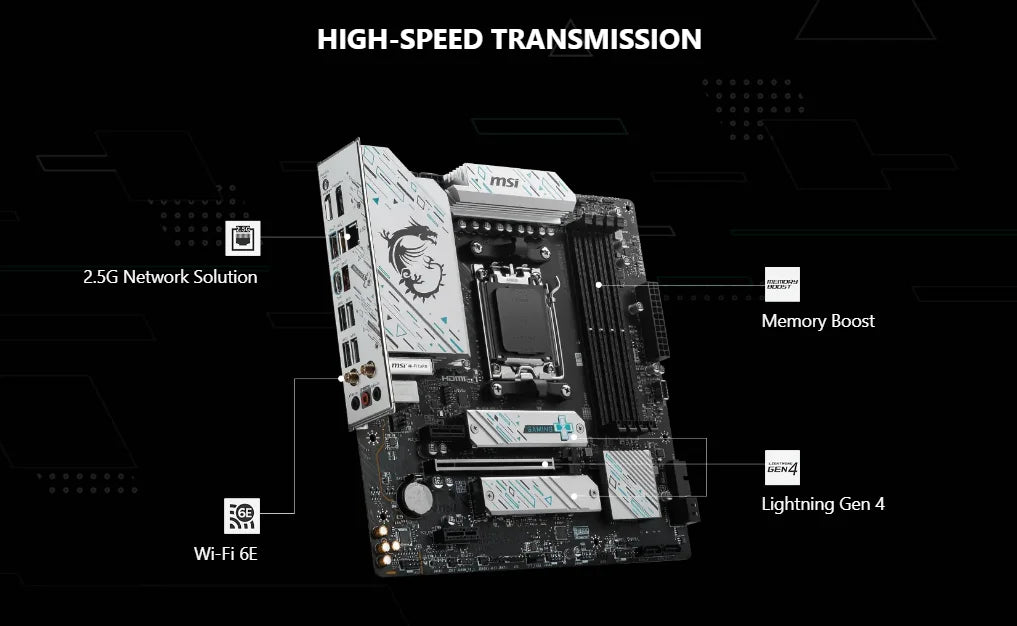 MSI B650M GAMING PLUS WIFI Motherboard - AMD B650, Supports DDR5 7200+MHz (OC), Ryzen 7000/8000 Series, AM5 Socket