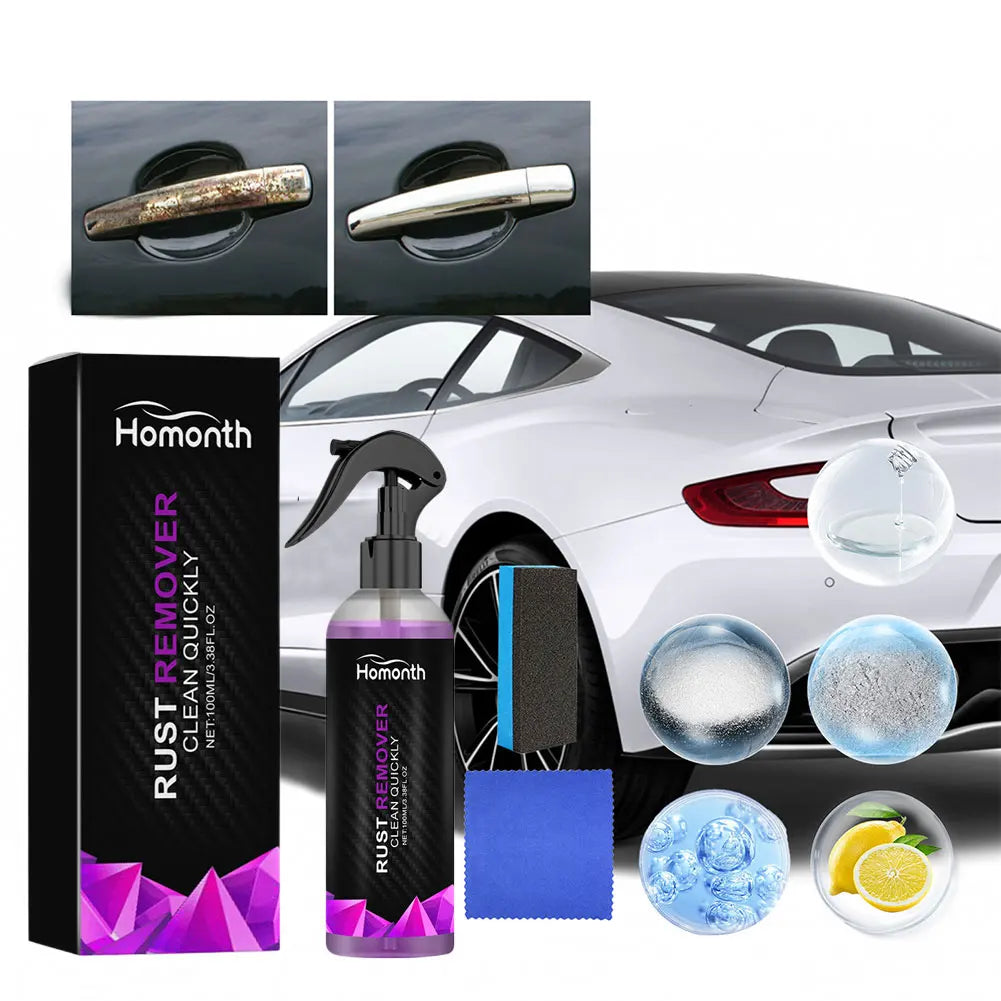100ml Car Rust Inhibitor & Remover Spray – Derusting Solution for Car Wheel Hubs & Rust Removal Accessories