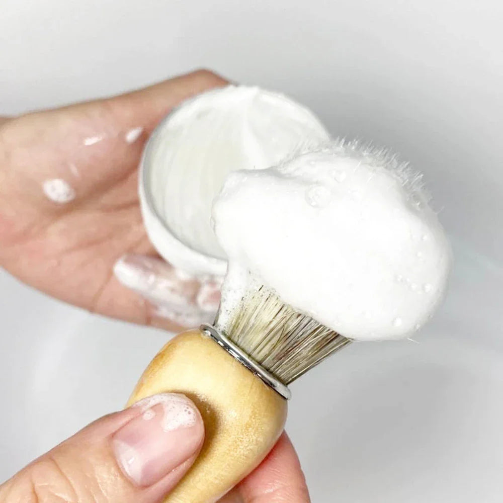 Handmade Smooth Texture Men’s Beard Shaving Soap – Dense Organic Foam Bar for Fresh, Clean Shave