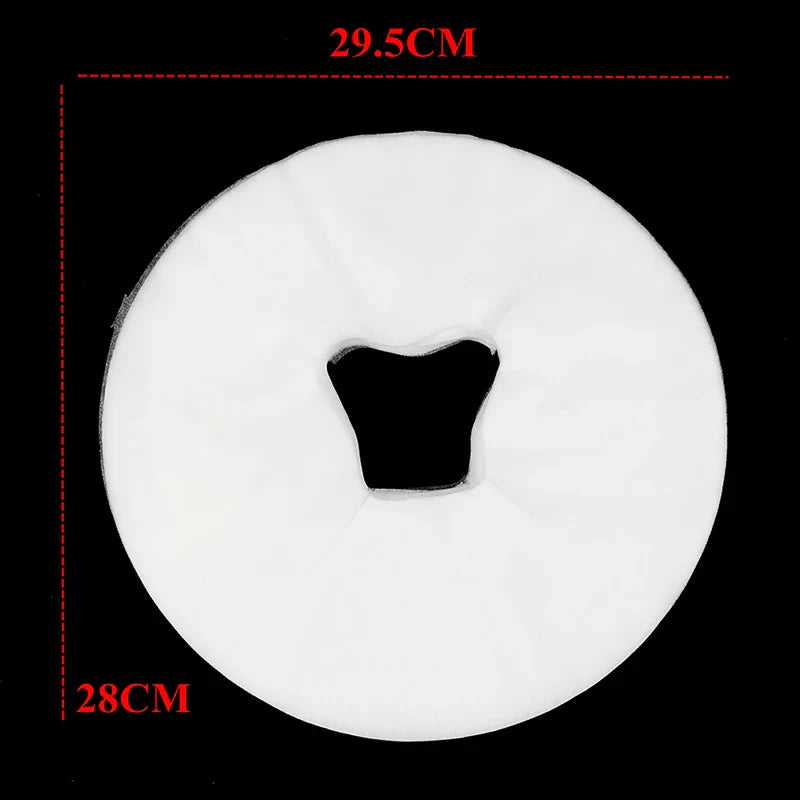 100pcs Disposable Massage Table Headrest & Face Cradle Covers – Pillow & Cushion Protectors