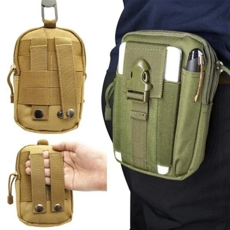 Waterproof Nylon Mobile Phone Case Pouch – Multifunctional Waist Bag for Men – Casual Small Waist Pack