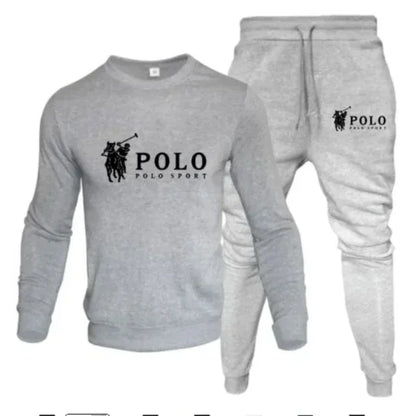 Men’s Autumn Winter Sweatshirt & Jogger Set – Round Neck Casual Sportswear Outfit for Outdoor Fitness & Daily Wear