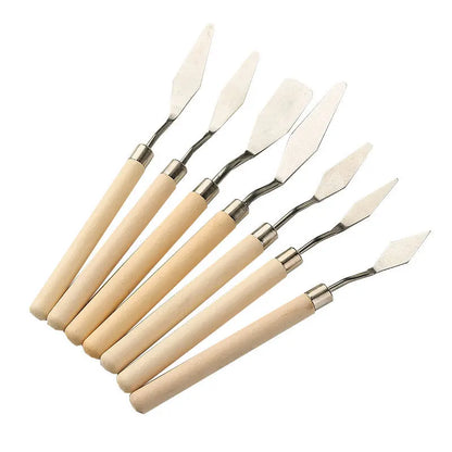 7pcs Oil Painting Palette Knife Set – Scraper Spatula for Acrylic, Watercolor, Gouache, and Color Mixing Art Supplies