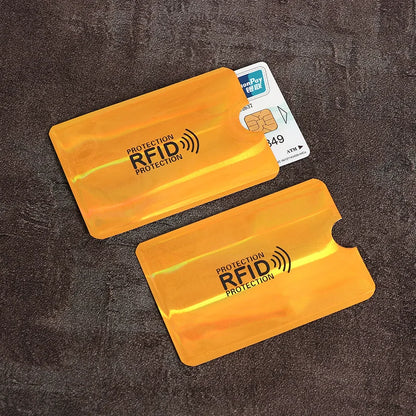 10PCS RFID Card Protector Sleeves - Anti Scan NFC Blocking Aluminum Foil Credit Card Holder
