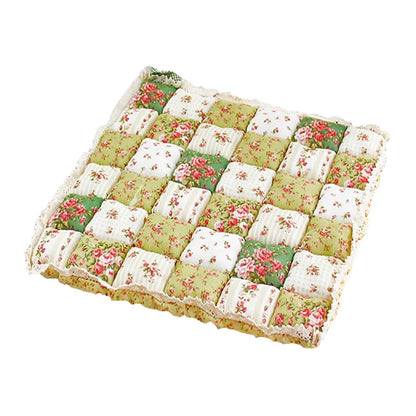 Non-Slip Office Chair Cushion – Pastoral Style Cotton Stool Pad, Breathable & Portable, Home Garden Decorative Gift