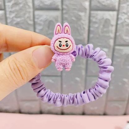 5PCS Labubu Hair Ties – Cute Cartoon Elastic Scrunchies for Women & Girls, Ponytail Holders Hair Accessories Gift Set