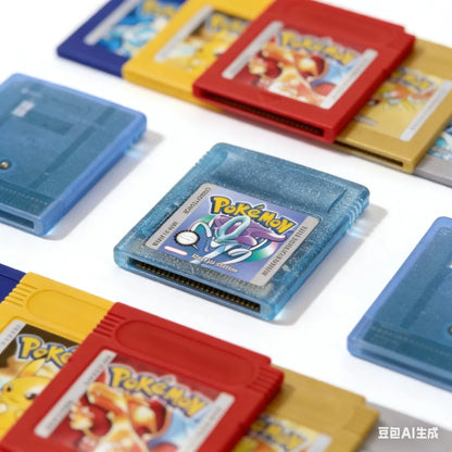 Pokemon GBC Game Cartridge - 16-Bit Video Game Card in Red, Blue, Crystal, Gold, Silver & Yellow Versions