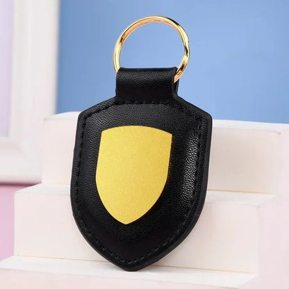 Car Keychain Shield Leather – Creative Personalized Couple Key Chain with Metal Pendant, Fashion Travel Gift for Men
