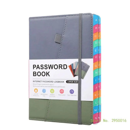 A5 PU Hardcover Password Book with Alphabetical Tabs – Password Keeper Notebook for Internet Login Storage