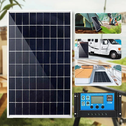300W/600W Solar Panel Kit - 12V Solar Battery Charger with 100A Charge Controller for Home, RV, Camping & Car