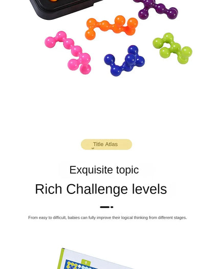 120 Challenges 3D IQ Puzzle Game – Classic Pyramid Logic Board for Kids, Montessori Bead Brain Teaser