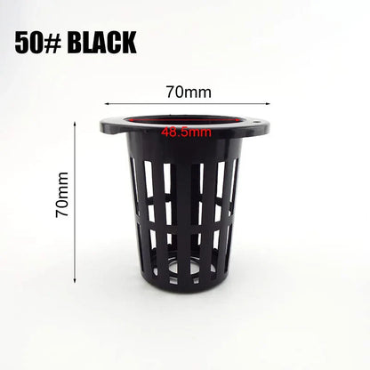 50pcs Hydroponic Mesh Net Baskets — Soilless Plant Nursery Cups for Veggie & Clone Growth