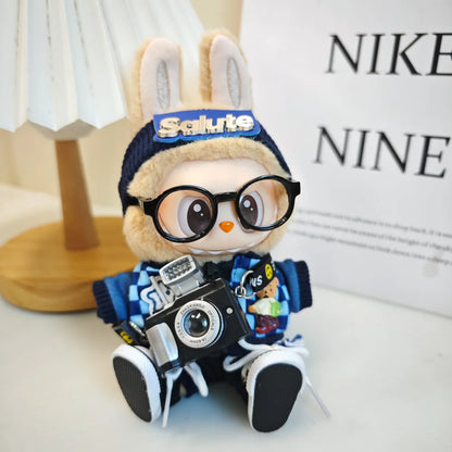 17cm Labubu Idol Dolls Clothes - Kpop EXO DIY Accessories, Cute Mini Plush FEAR Hoodie Se