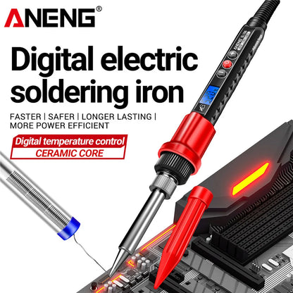 ANENG SL106 Electric Soldering Iron – Adjustable Temperature Welding & Rework Station with Heat Pencil Tip, 110V/220V