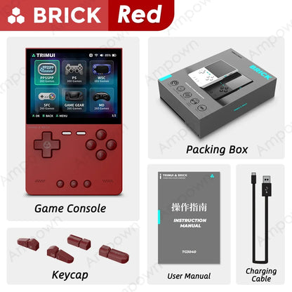 TRIMUI BRICK Handheld Game Console – 3.2'' IPS Screen, Linux System, LED Lighting, Metal Back Panel, Free Keycap Gifts