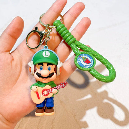 Super Mario Bros Keychain – 27 Cute Cartoon Character Action Figure Toy Doll Gift for Kids