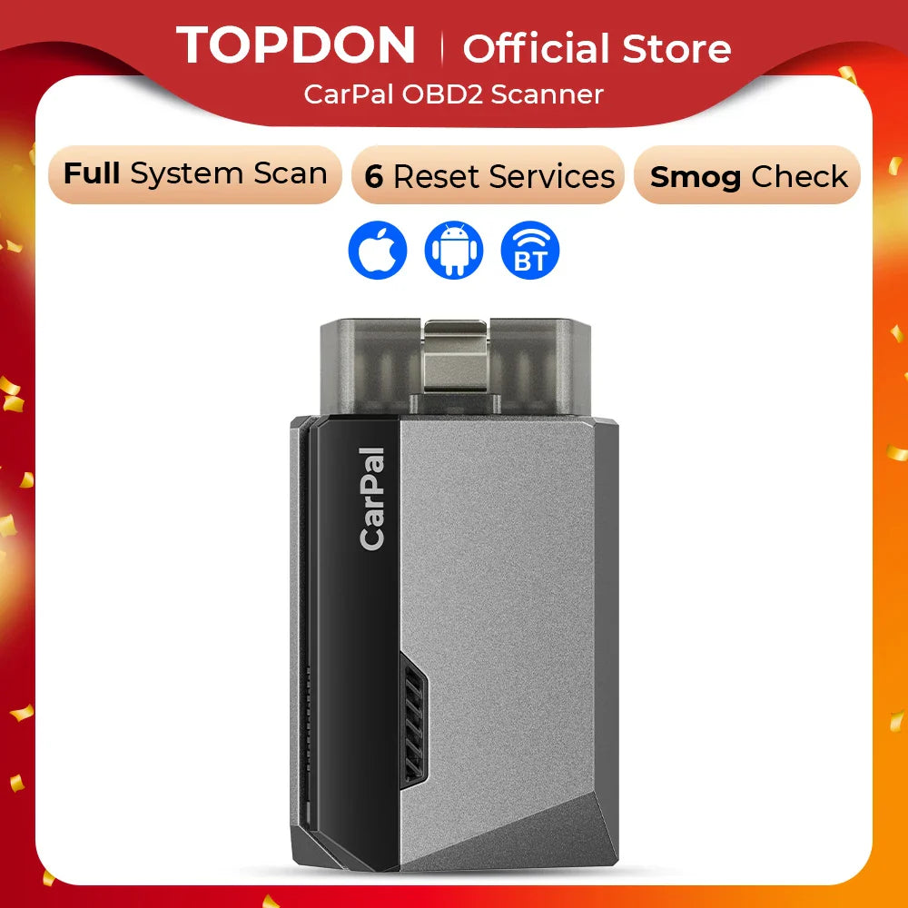 TOPDON Carpal OBD2 Scanner – All-System Vehicle Diagnostic Tool with Health Check, Smog & Battery Test for iOS & Android Bluetooth 5.0