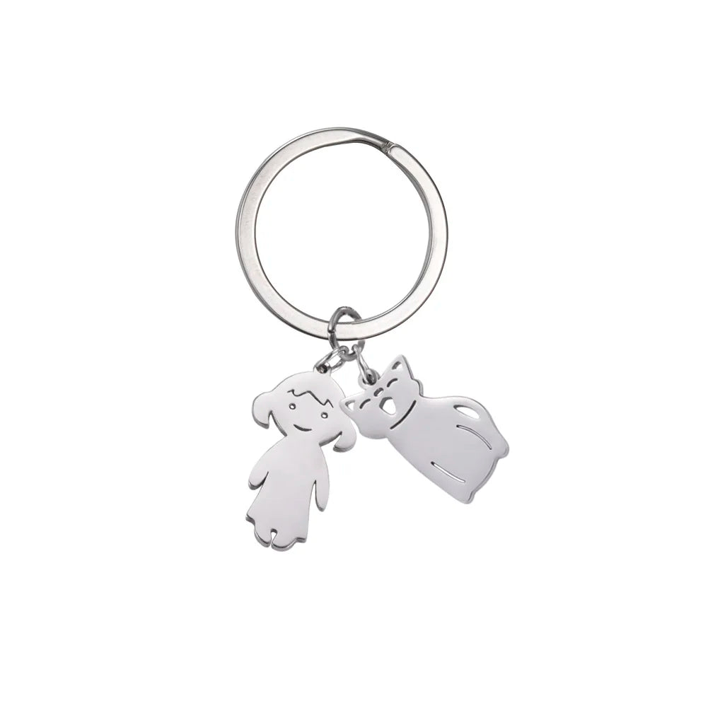 Personalized Kids & Family Keychain – Custom Name Key Chain for Mother’s Day, Couples, Boys, Girls, Pets, Mom, Dad, Baby Gift