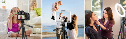 100cm Phone Tripod Stand – Video Recording Tripod with Bluetooth Remote, Universal Camera & Phone Photography Stand