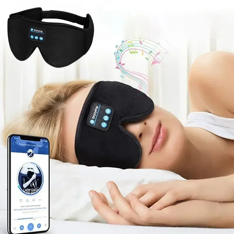3D Eye Mask Bluetooth Sleep Headphones – Wireless Music Play with HD Speakers, Air Travel & Sleep Mask, Bluetooth 5.0
