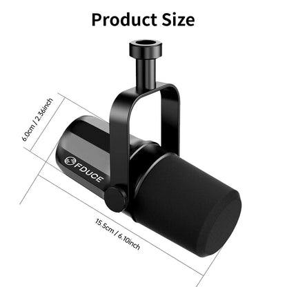 FDUCE SL40X/SL40 Dynamic Microphone — Metal Headset with Sound Insulation, Ideal for Podcasts, Live Broadcast & Gaming