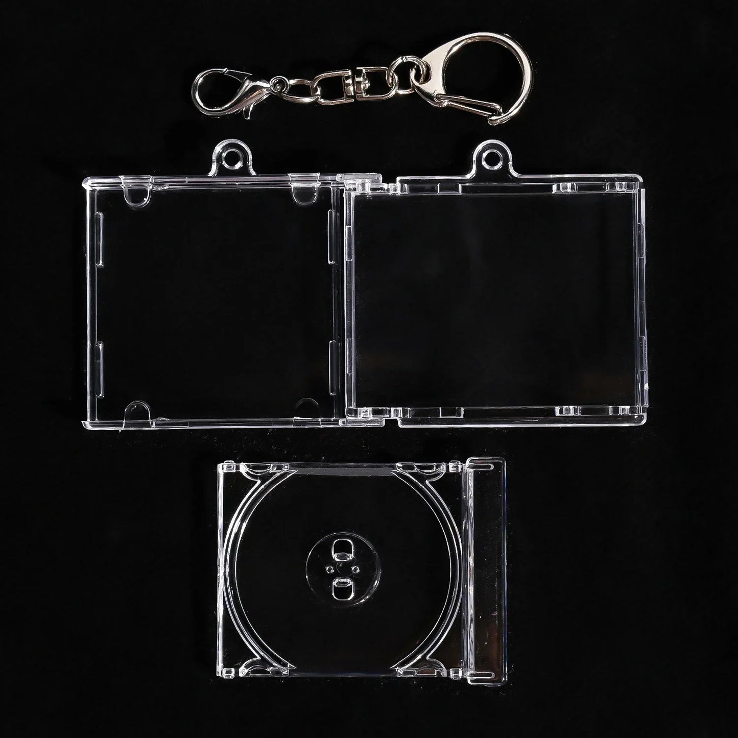 1/50pcs Clear Mini CD Case Pendant – DIY Commemorative Album Keychain & Backpack Hanging Decoration Keyrings