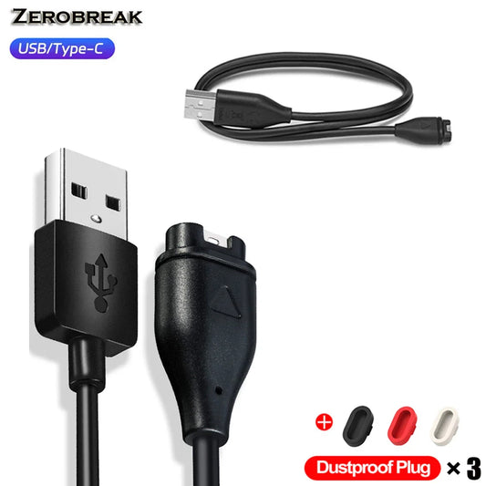 1M USB Type-C Charging Cable for Garmin Fenix 5–7 Series, Vivoactive & Venu – Fast Charge with Dustproof Plug