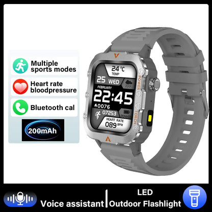 G.L Wear 2025 Sports Smart Watch – Bluetooth Call, LED Flashlight, Multi-Function Outdoor Fitness Watch for Men & Women