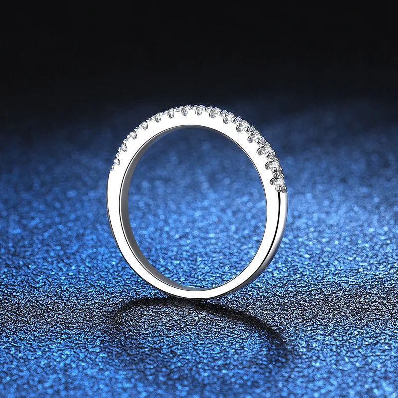 100% Pass Diamond Tester Pen & Moissanite Ring – Matching 925 Sterling Silver Wedding Band for Women