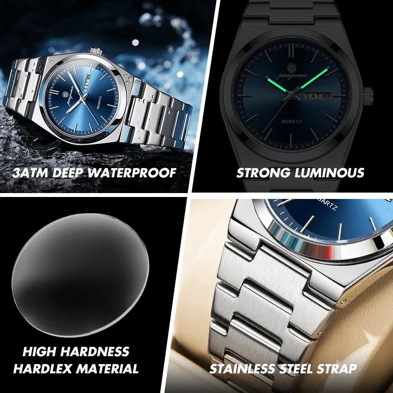 PAAZOMU Ultra Thin Minimalist Quartz Watch – Waterproof Luminous Wristwatch for Men & Women, Comfortable Everyday Style