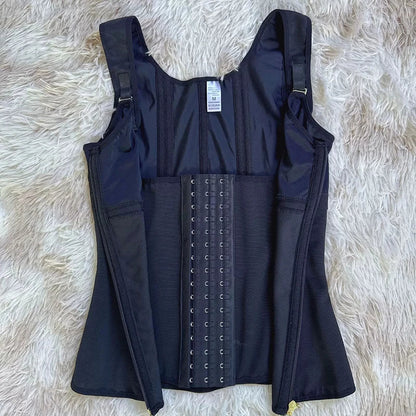 Double Compression Waist Trainer Corset – 17 Steel Bone Body Shaper Vest Bra, Flat Belly Slimming Fajas Colombianas