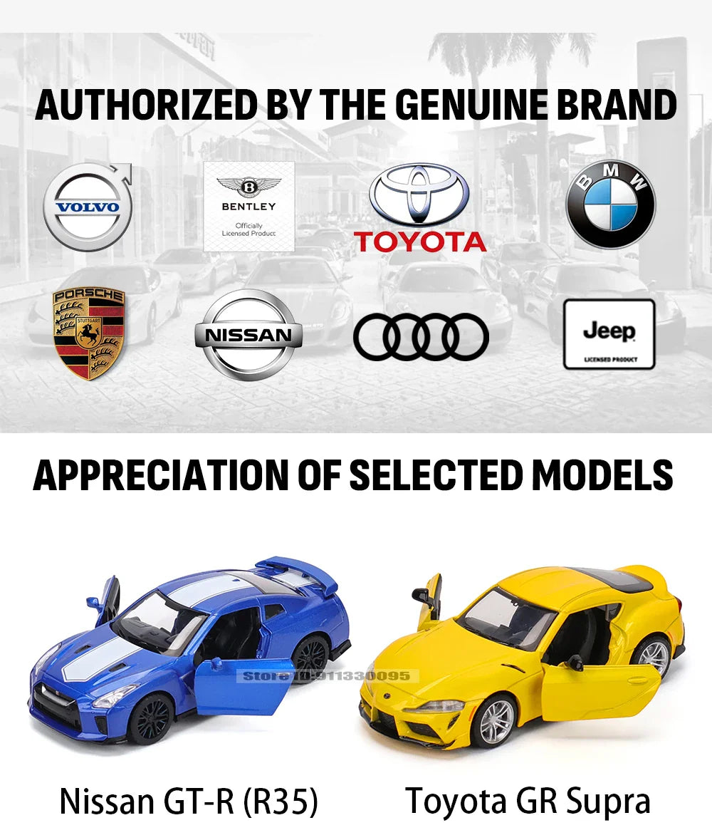 MSZ 1:32 Die-Cast Car Model — Porsche 911 GT3 RS, Audi, BMW & Nissan Alloy Toy Collectible, Decorative Gift for Kids & Adults