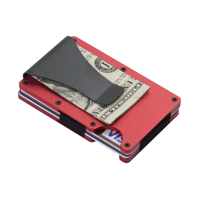 RFID Blocking Metal Wallet – Slim Aluminum Credit Card Holder & Money Clip for Business and ID, 2024 All Colors