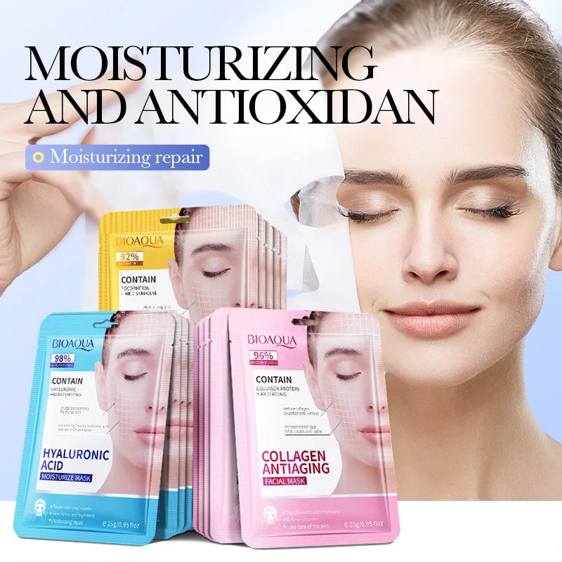 15PCS BIOAQUA Retinol Collagen Face Masks – Firming, Hydrating, Brightening & Moisturizing Skincare