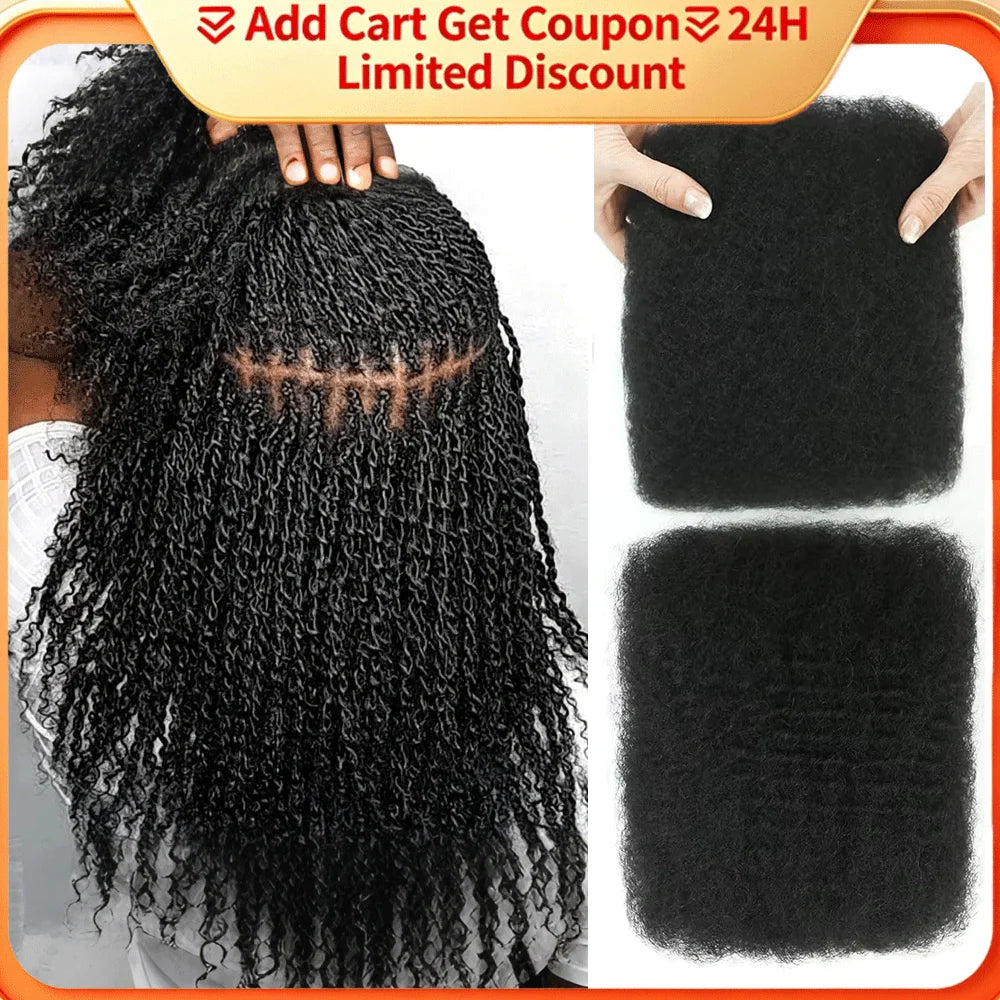 Black Pearl QVR Peruvian Kinky Curly Human Hair – 50g Afro Mini Twist Braiding Bundles 100% Remy Hair Extensions