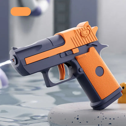 Kids Summer Mini Desert Eagle Water Gun – Mechanical Continuous Firing Small Pistol for Beach & Pool Play