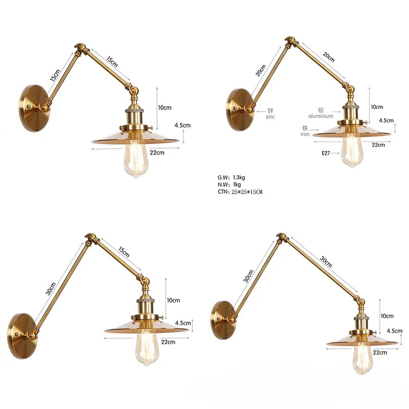 American Iron Art UFO Wall Lamp — Black Decorative Light for Bedroom, Bar & Restaurant