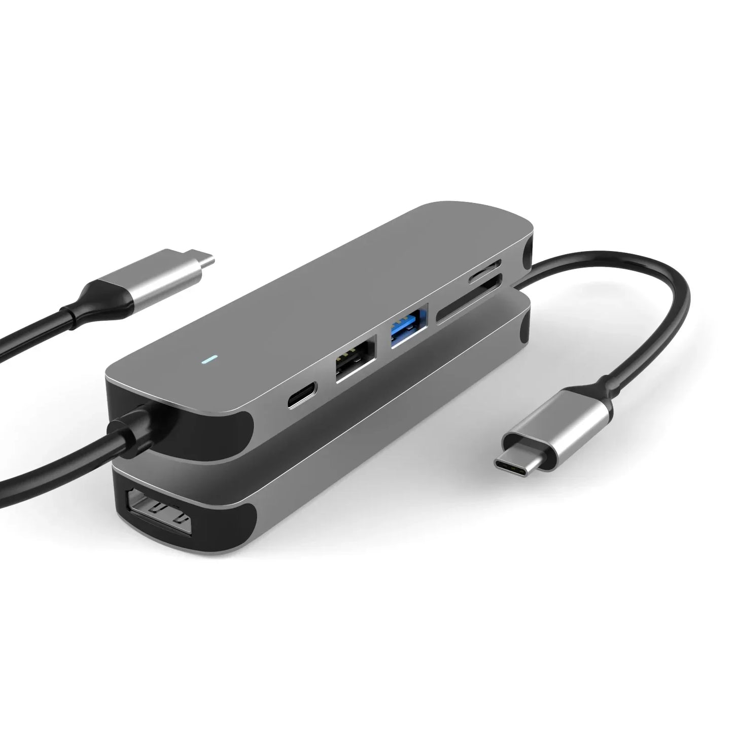 USB-C Hub Adapter with 4K — 100W PD USB-C Port, SD & TF Card Reader for MacBook Air, iPad Pro, Huawei, Samsung Phones