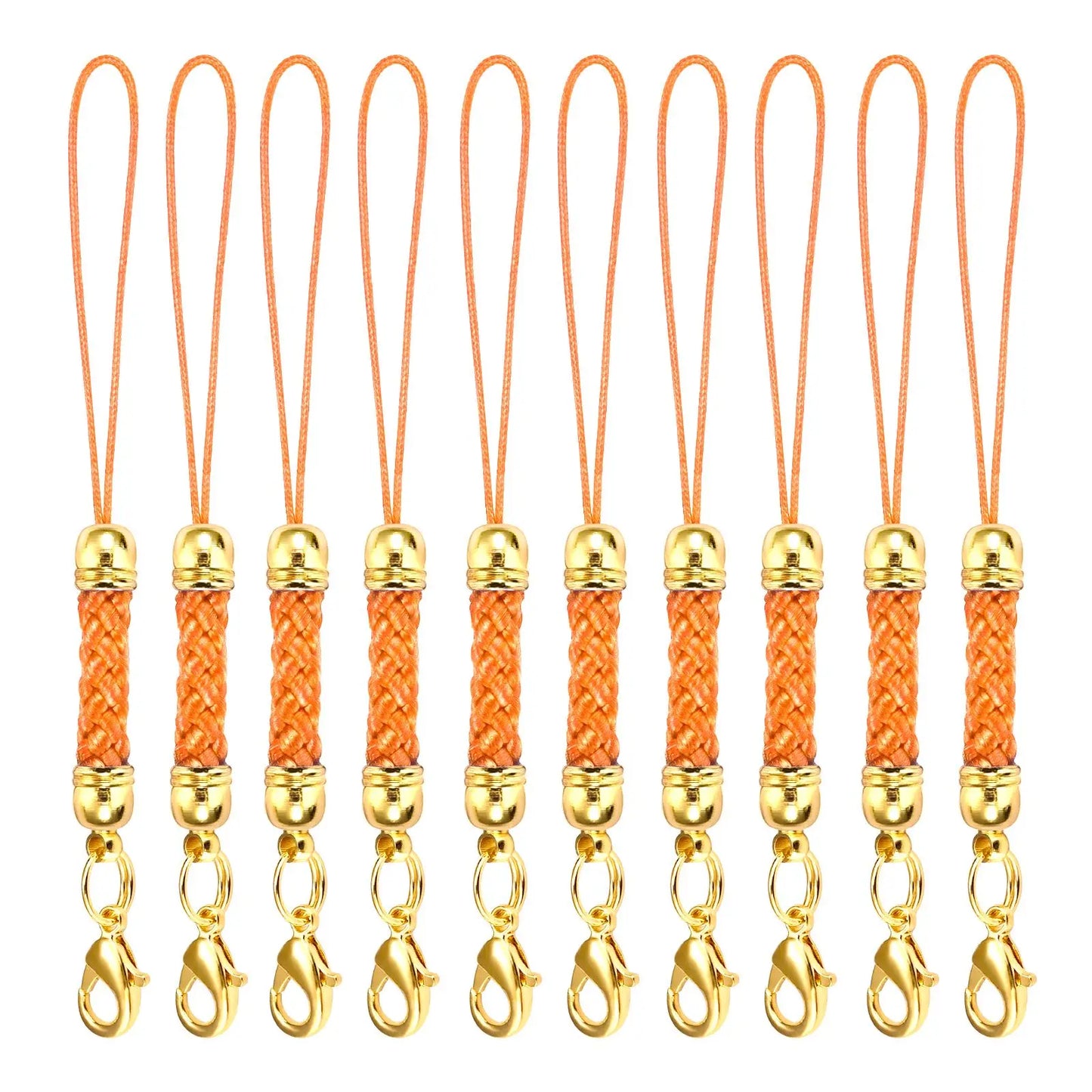 10Pcs Lanyard Strap Set - Lobster Clasp Rope Keychain Hooks Mobile Charms & Key Ring Accessories