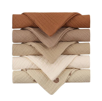 5PCS Baby Cotton Gauze Towels - Soft Absorbent Face Cloths for Bathing, Feeding & Daily Care