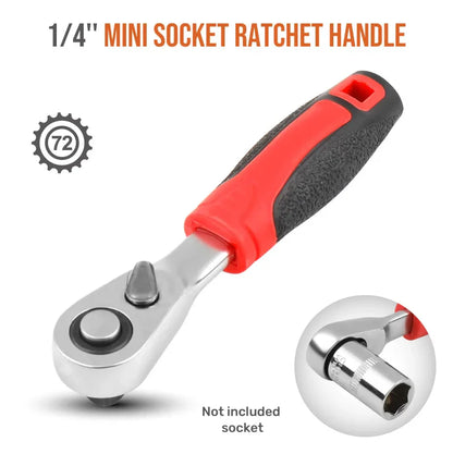 Mini Treble 1/4 Ratchet Wrench Set | Double-Ended Quick Socket Screwdriver Hex Torque Wrenches Spanner
