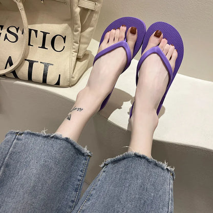 Women's Summer Flat Flip Flops - Comfortable Indoor Home Slippers in Multiple Colors