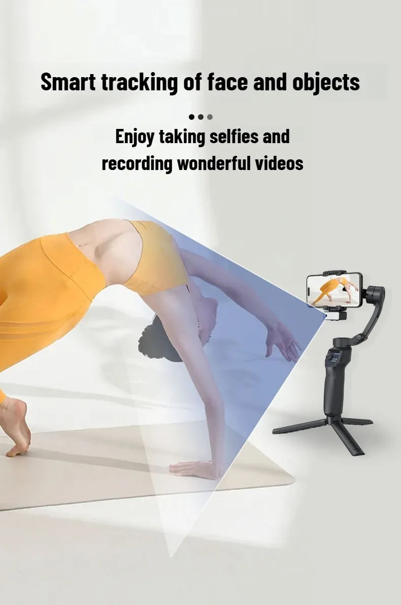 3-Axis Mobile Gimbal Stabilizer – Phone Video Recorder with Face & Object Tracking for Android & iPhone