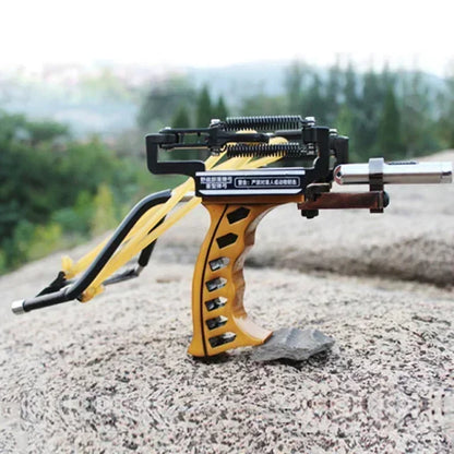 Powerful Metal Slingshot Catapult – Laser Spring Design with Magnetic Wrist Support, Outdoor Hunting & Fishing Sports Shooting Tool
