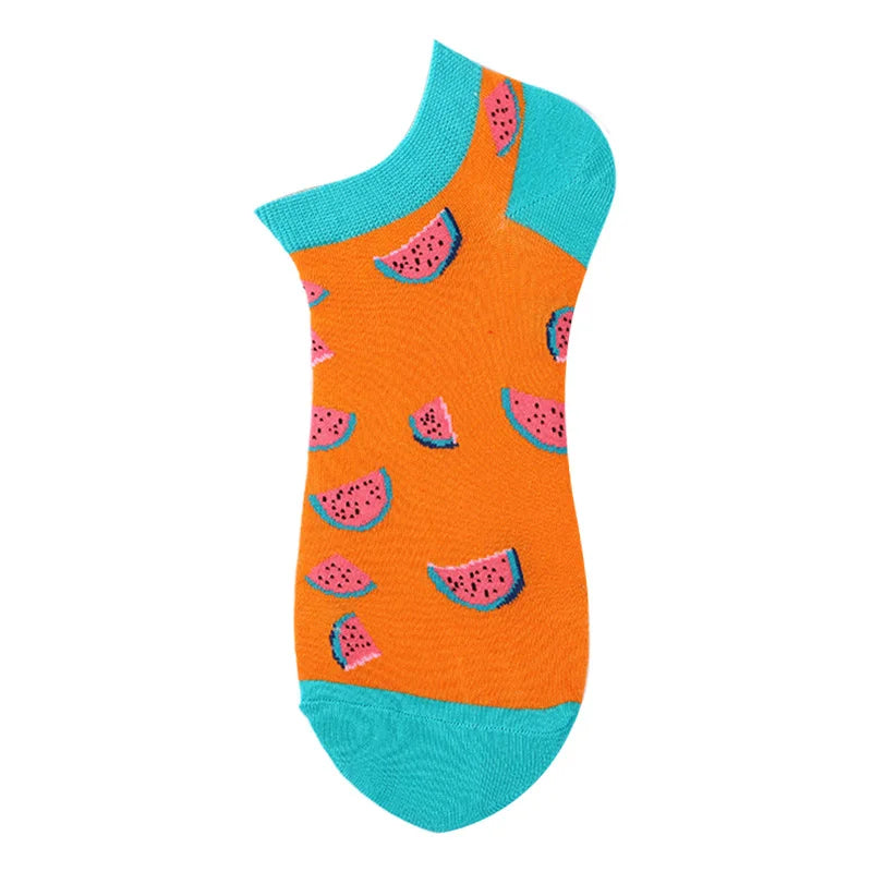 40-Style Colorful Cotton Ankle Socks – Fashion Novelty Short Socks for Men & Women, Funny Animal, Food & Avocado Casual Designs