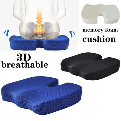 Memory Foam Seat Cushion – Office Chair & Home Use, Ergonomic Pillow for Back Pain Relief