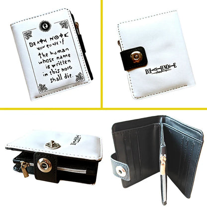 Death Note Anime Wallet — Black PU Leather Short Card & Coin Purse for Boys & Girls Gift