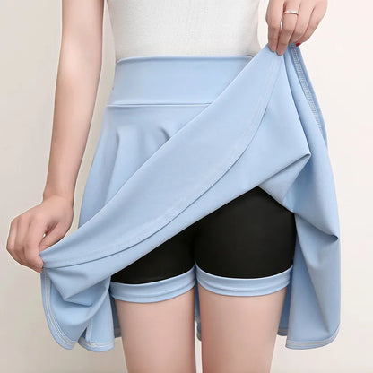 Women’s Flared Mini Skirt with Built-In Shorts – Pleated Skater Style Casual Fashion Skirt, Plus Size 2025 Design