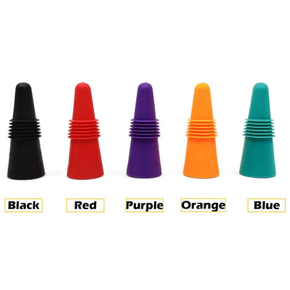 Silicone Wine Bottle Stopper Set – Leak-Proof Cork Caps for Wine, Whisky, Beer & Champagne, Reusable Bar & Kitchen Sealing Accessories